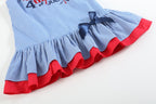 4th of July Blue Gingham Ruffle Dress