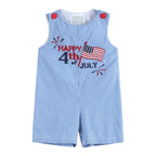 4th of July Blue Gingham Shortalls