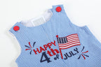 4th of July Blue Gingham Shortalls