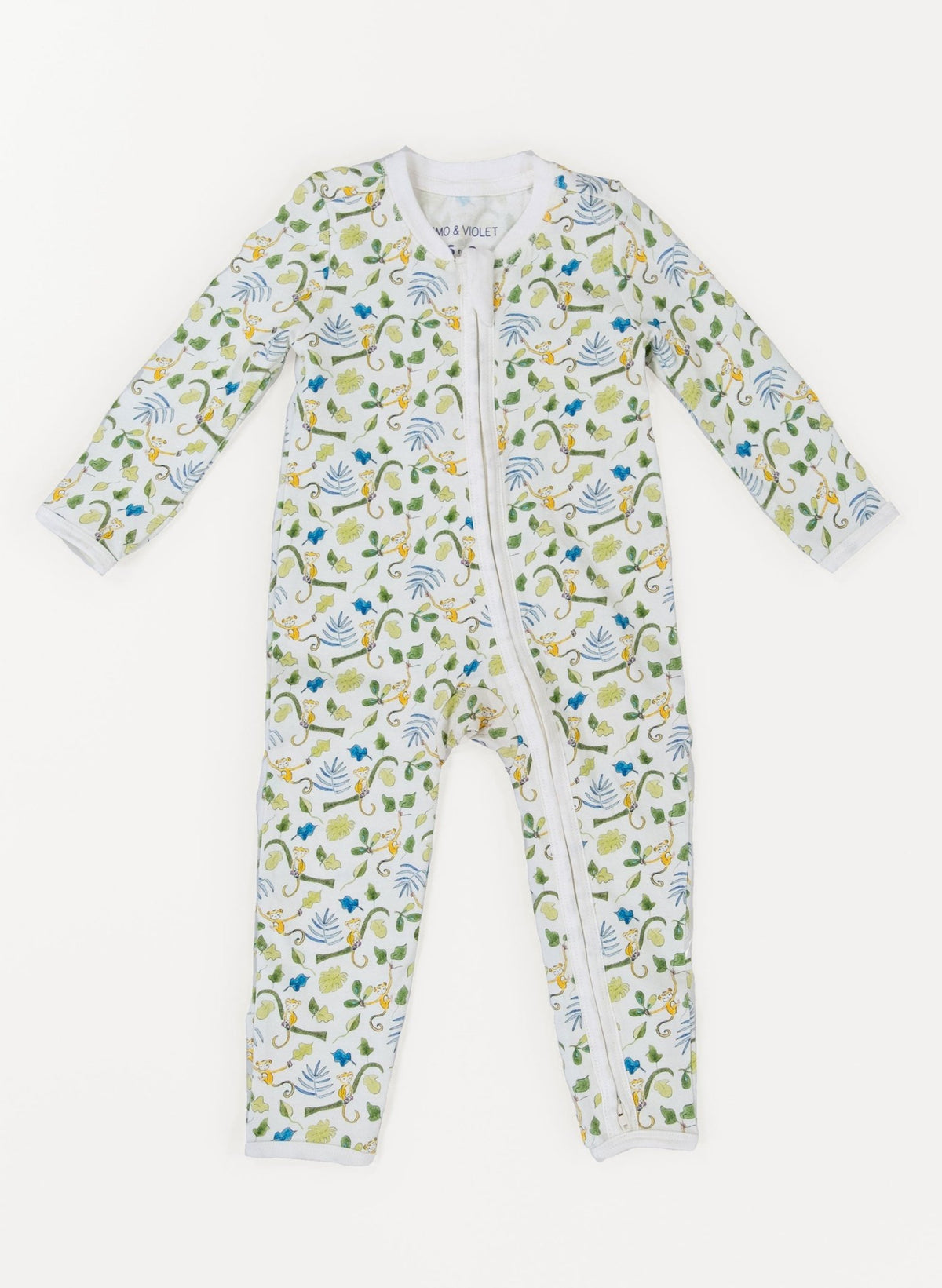 Happy Monkey Zipper Pajamas - Blissfully Lavender BoutiqueTimo & Violet