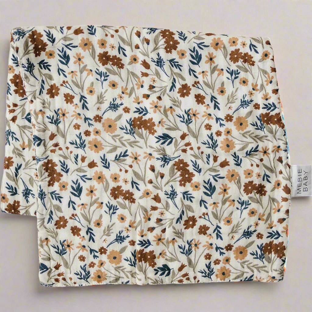 Harvest Floral Muslin Burp Cloth - Blissfully Lavender BoutiqueMebie Baby