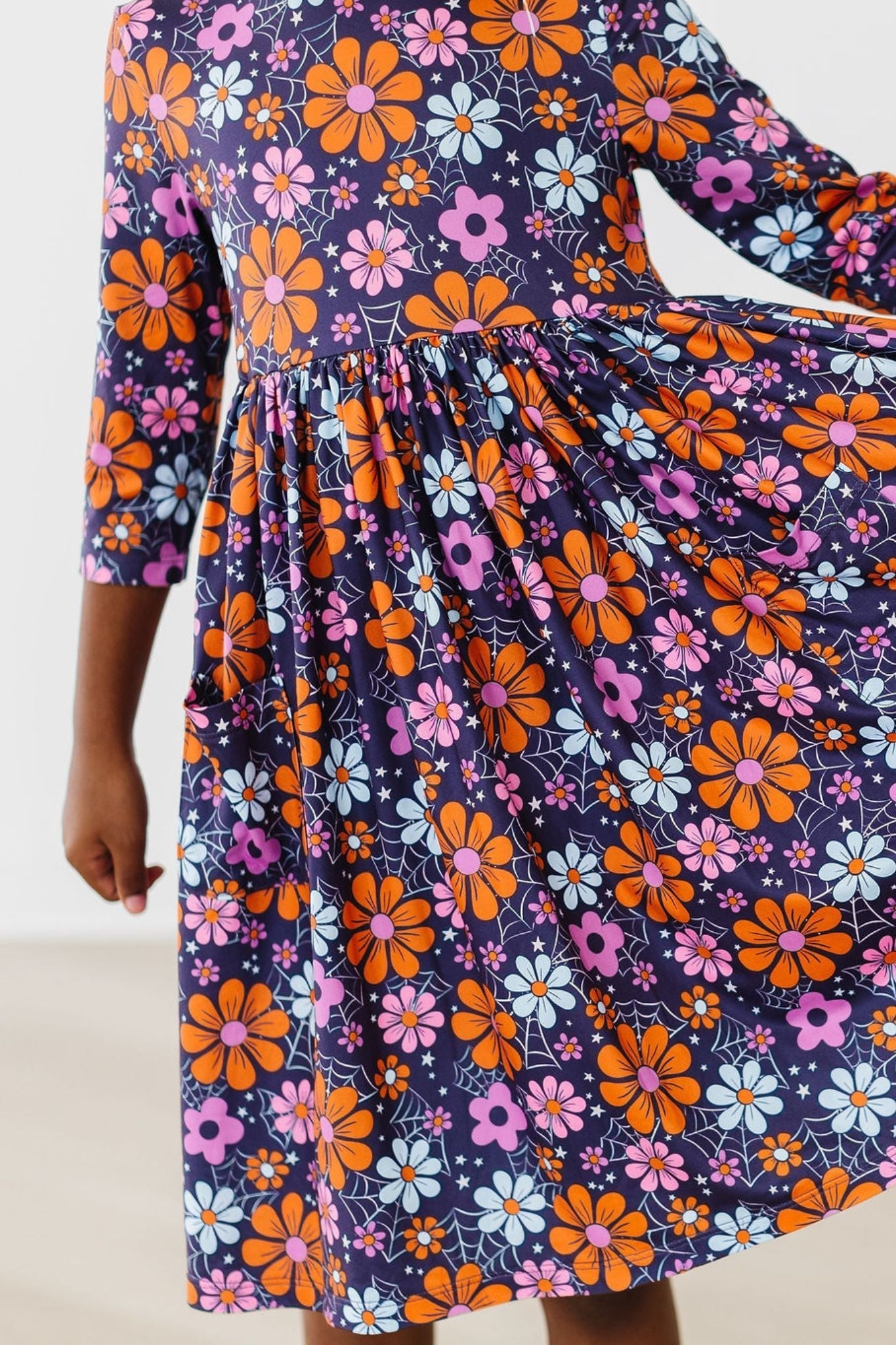 Haunted Garden 3/4 Sleeve Pocket Twirl Dress - Blissfully Lavender BoutiqueMila & Rose ®
