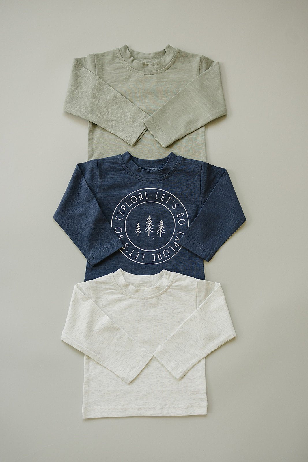 Heather Grey Long Sleeve Cotton Tee - Blissfully Lavender BoutiqueMebie Baby