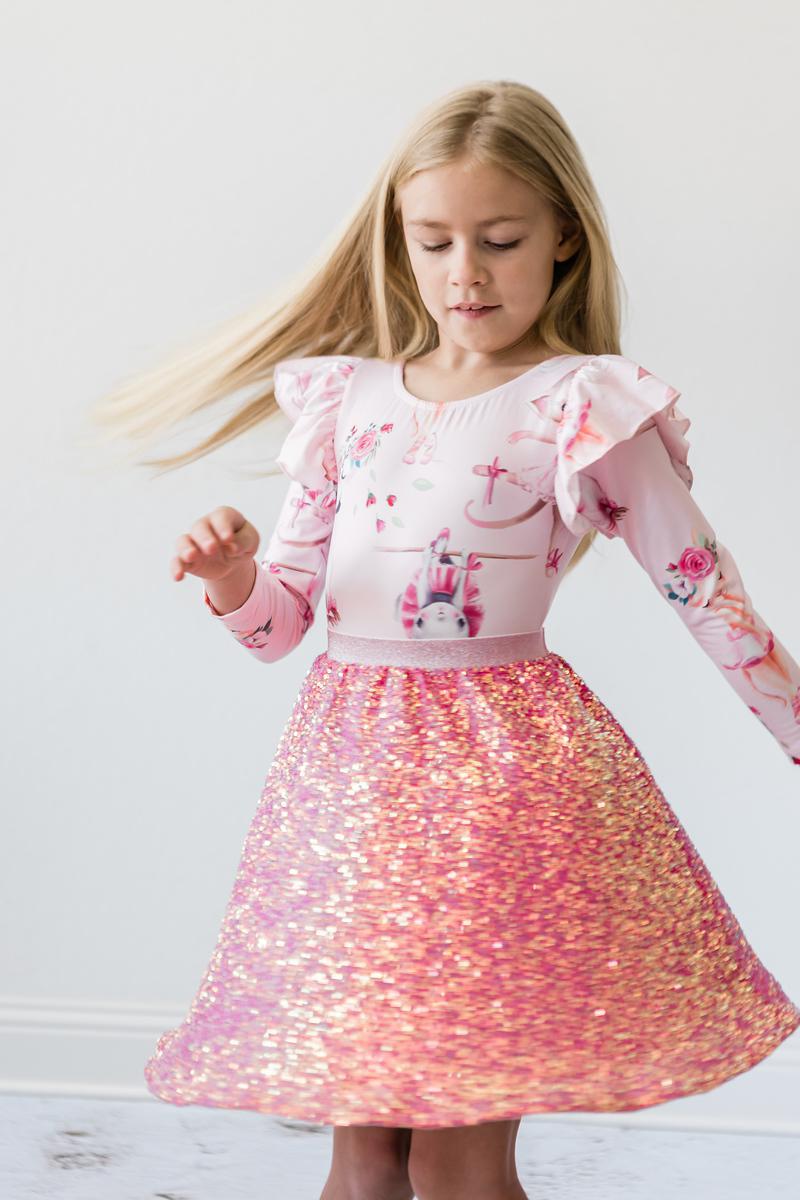 Hot Pink Sequin Twirl Skort - Blissfully Lavender BoutiqueMila & Rose ®