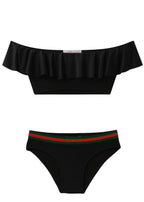 Black Stripe Belt Bikini