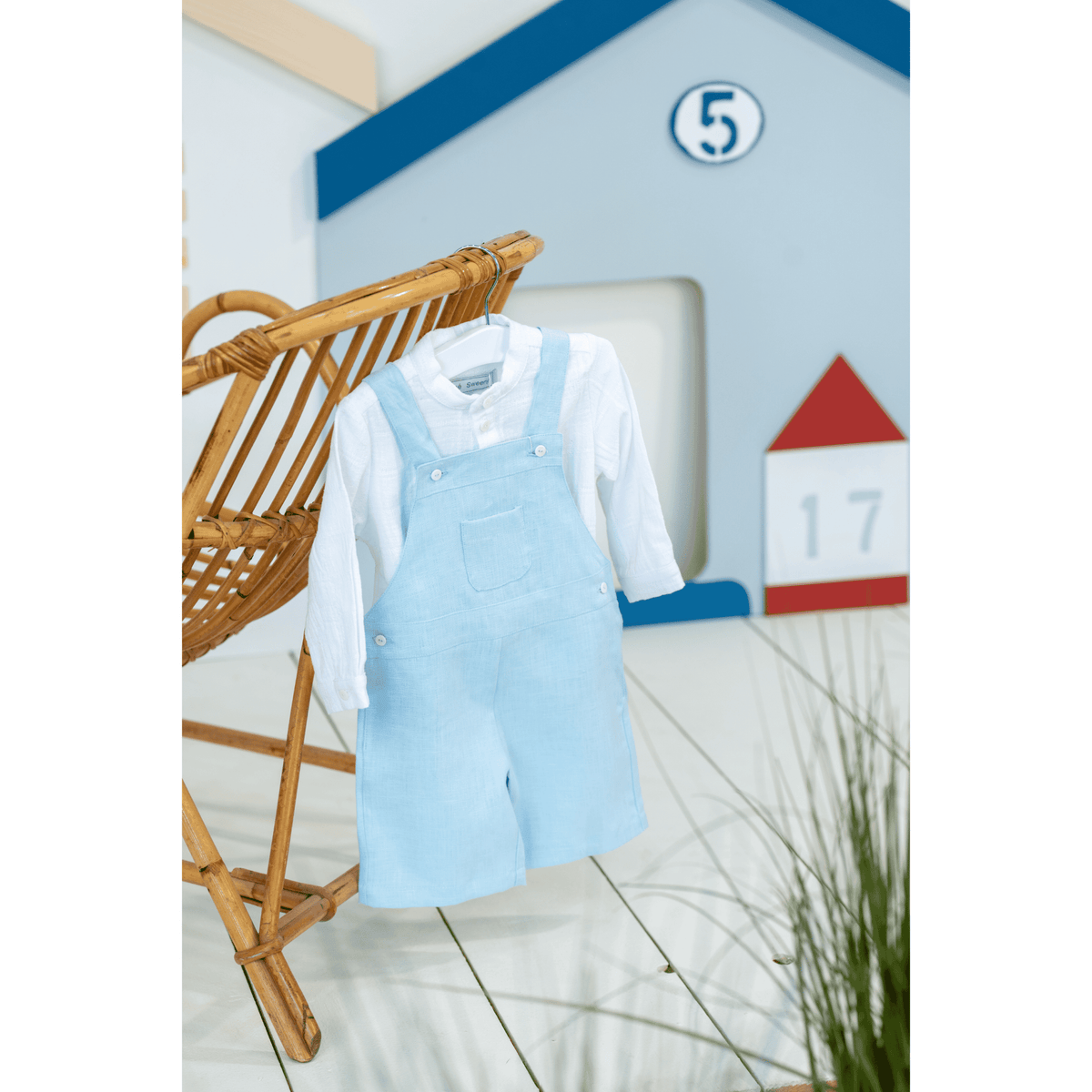 Ineo Light Blue Linen Overalls - Blissfully Lavender BoutiqueBebe Sweeny