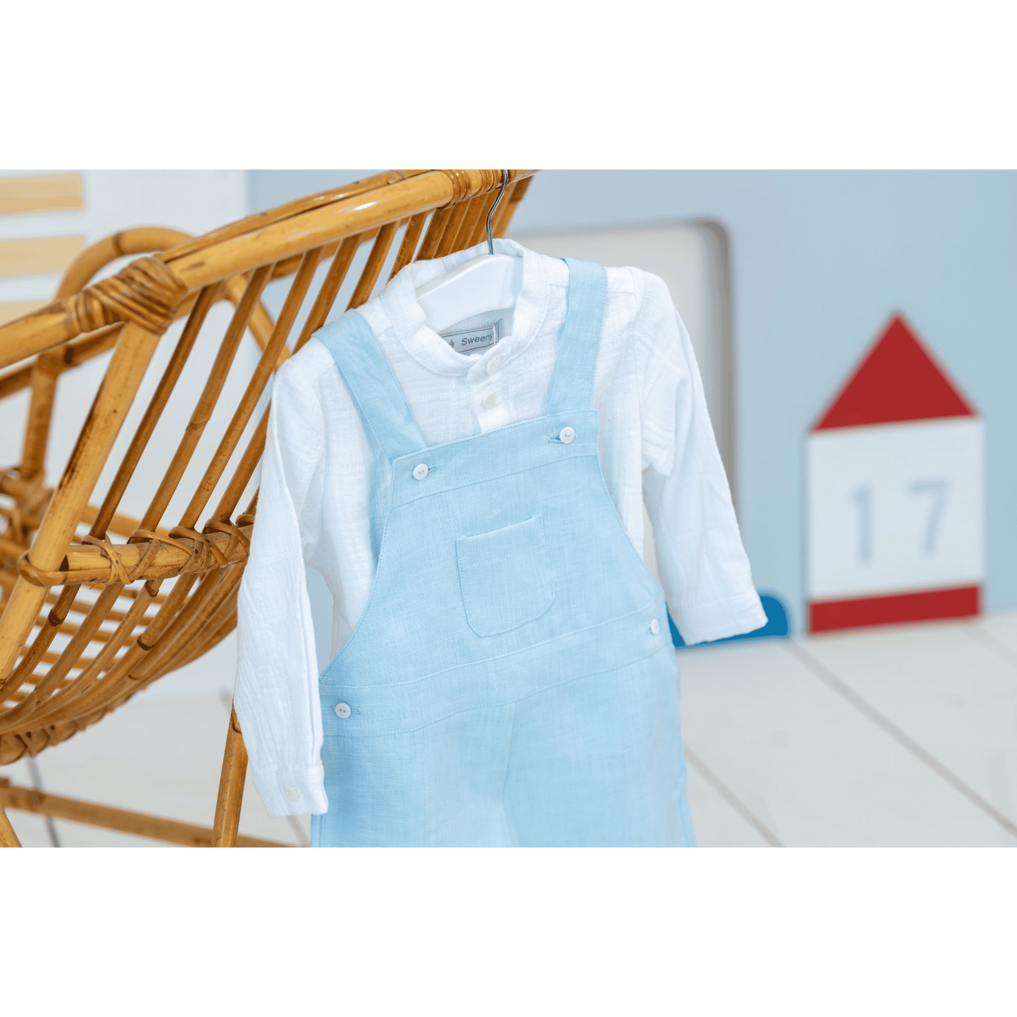 Ineo Light Blue Linen Overalls - Blissfully Lavender BoutiqueBebe Sweeny