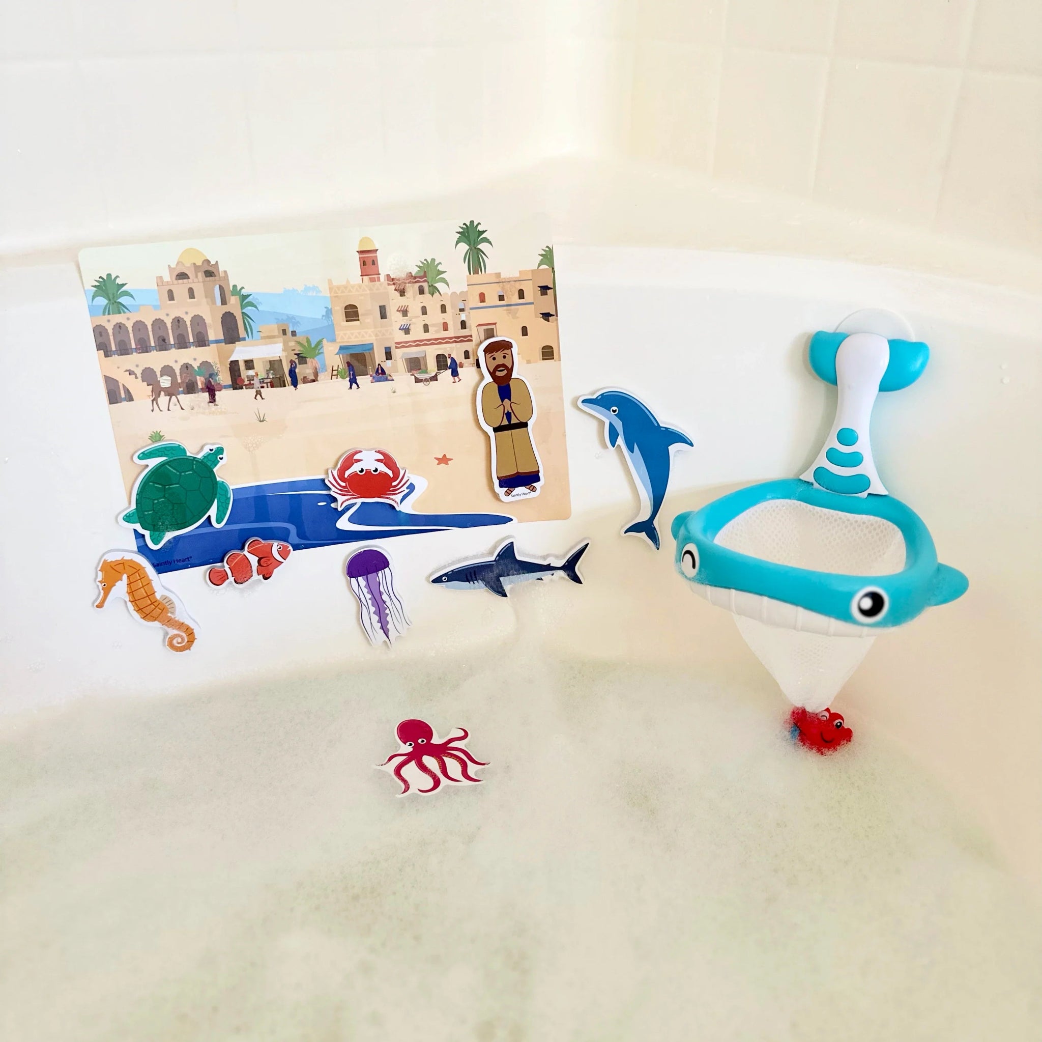 Jonah and the Whale Foam Bath Toy Set - Blissfully Lavender BoutiqueSaintly Heart