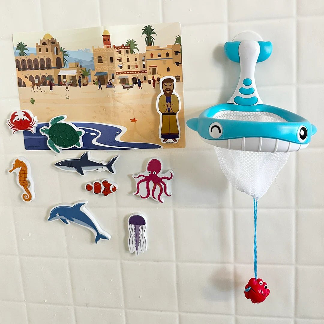 Jonah and the Whale Foam Bath Toy Set - Blissfully Lavender BoutiqueSaintly Heart