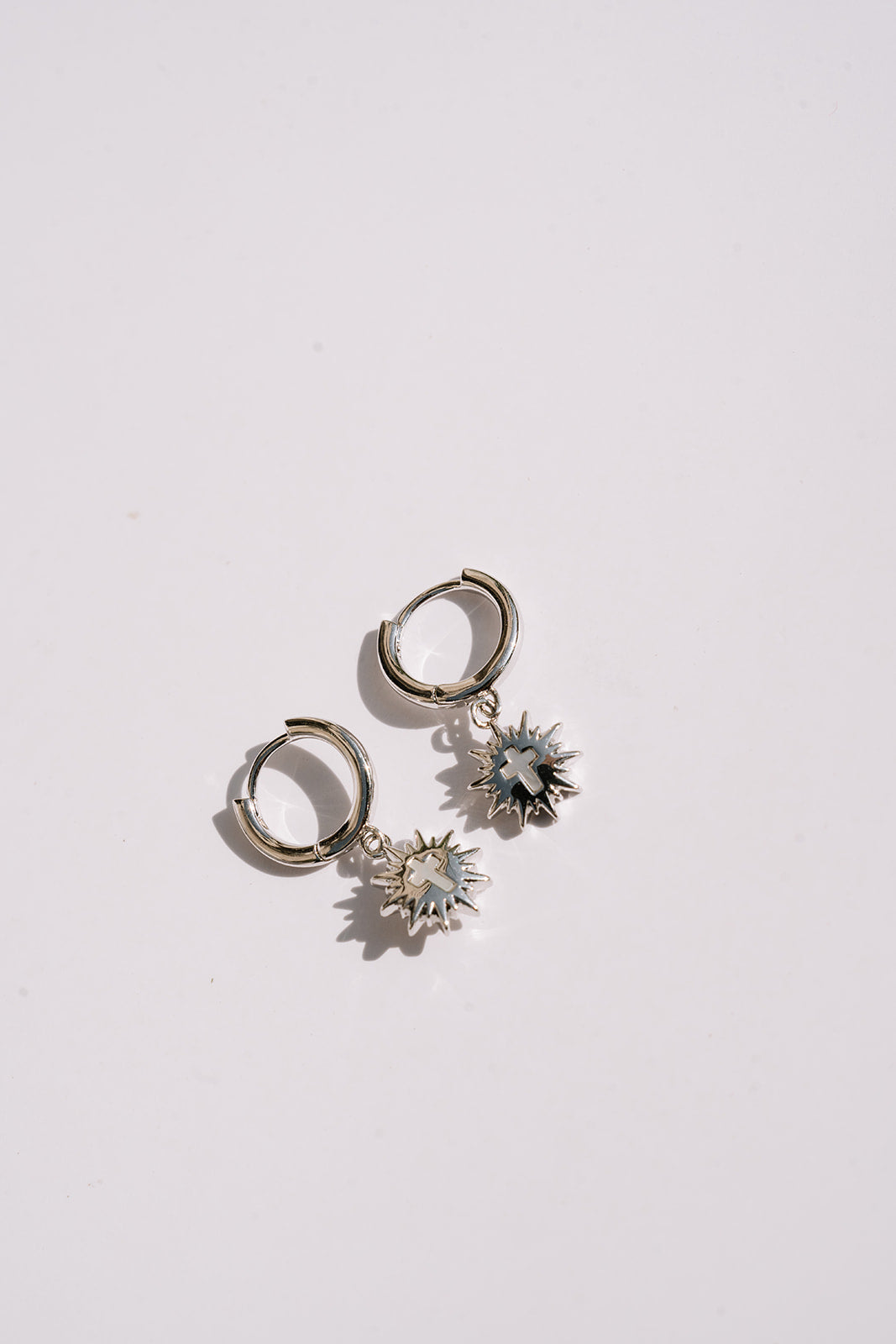 Monstrance Pearl Huggie Earrings