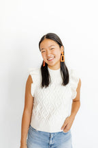 Kennedy Statement Earrings - Metallic Orange