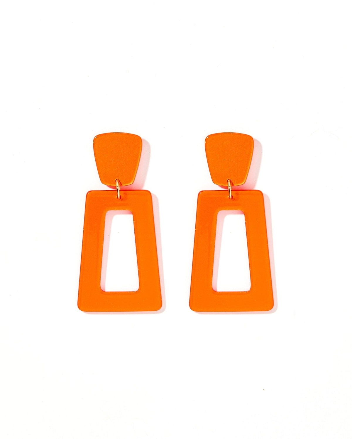 Kennedy Statement Earrings - Metallic Orange