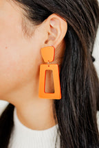 Kennedy Statement Earrings - Metallic Orange