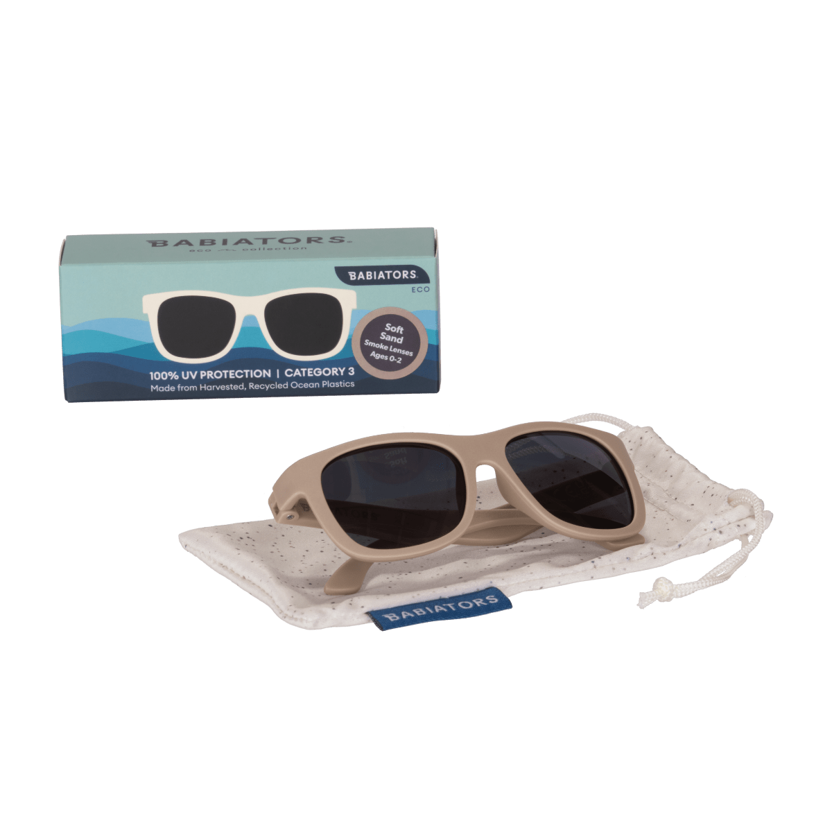 Kids Eco Sunglasses – Soft Sand Navigator Style - Blissfully Lavender BoutiqueBabiators Sunglasses
