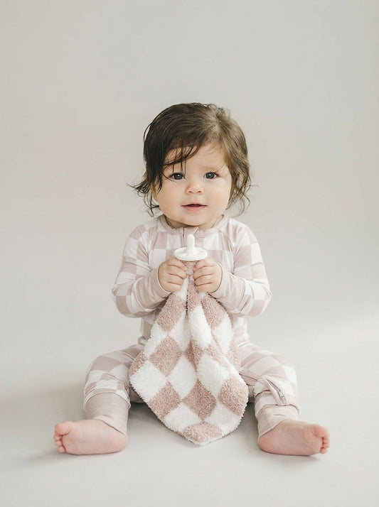 Checkered Plush Lovey | Latte