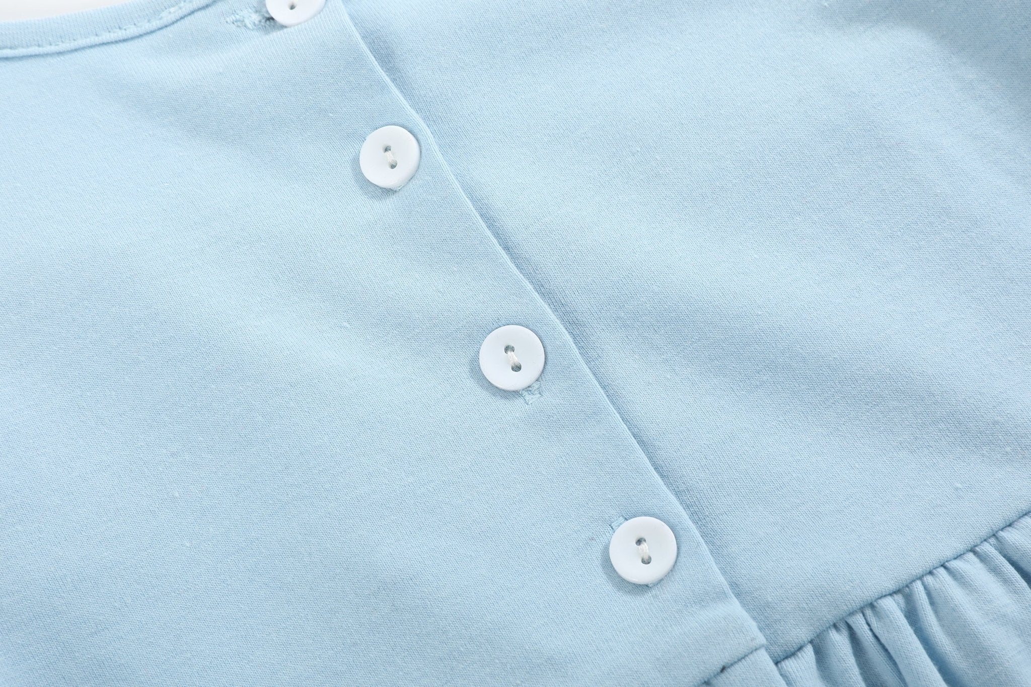 Light Blue Christmas Tree Smocked Knit Dress