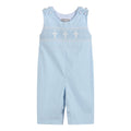 Light Blue Crosses Smocked Overalls