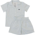 Light Blue Gingham Short Pajama Set - Blissfully Lavender BoutiqueMebie Baby