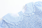Light Blue Gingham Smocked Dress