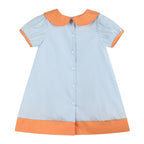 Light Blue Pumpkin Applique Collared Dress