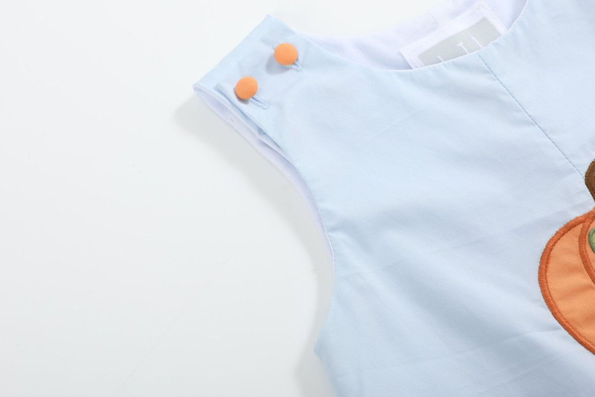 Light Blue Pumpkin Applique Longall