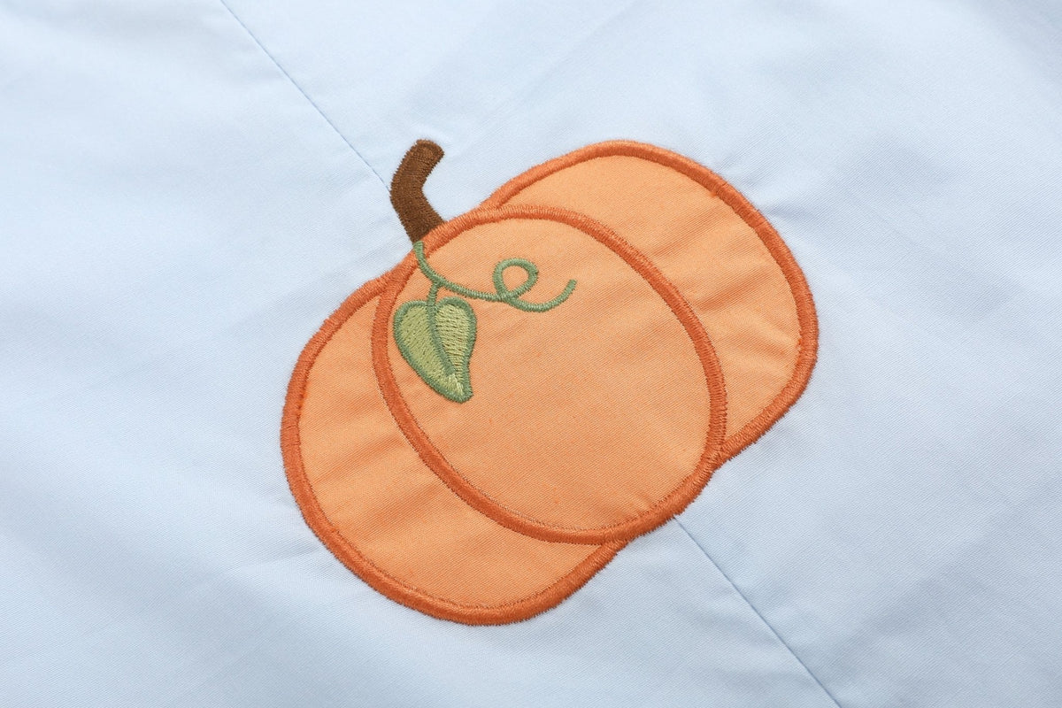 Light Blue Pumpkin Applique Longall