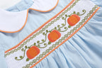 Light Blue Pumpkin Vine Smocked Dress and Bloomers