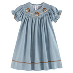 Puppy Smocked Bishop Dress