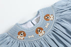 Puppy Smocked Bishop Dress