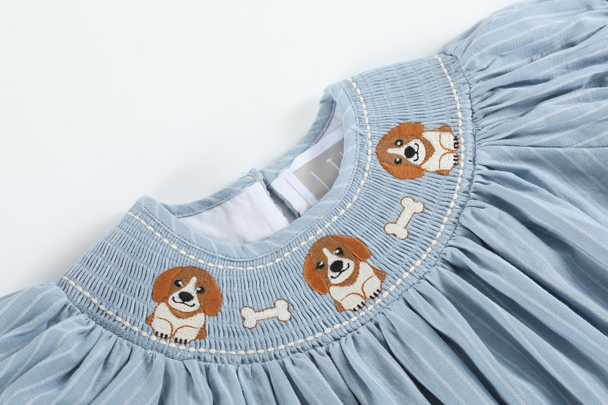 Puppy Smocked Bishop Dress