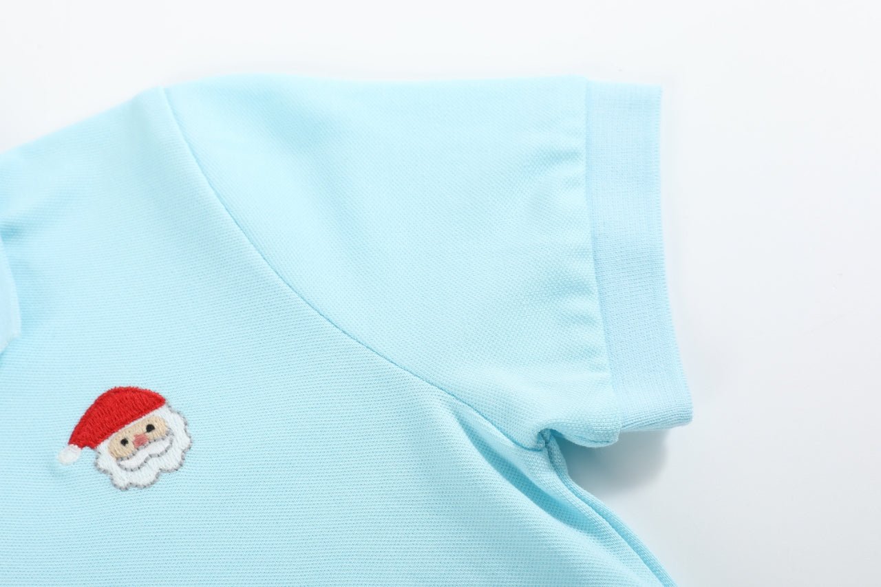 Light Blue Santa Polo Shirt