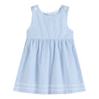 Light Blue Seersucker A-Line Dress
