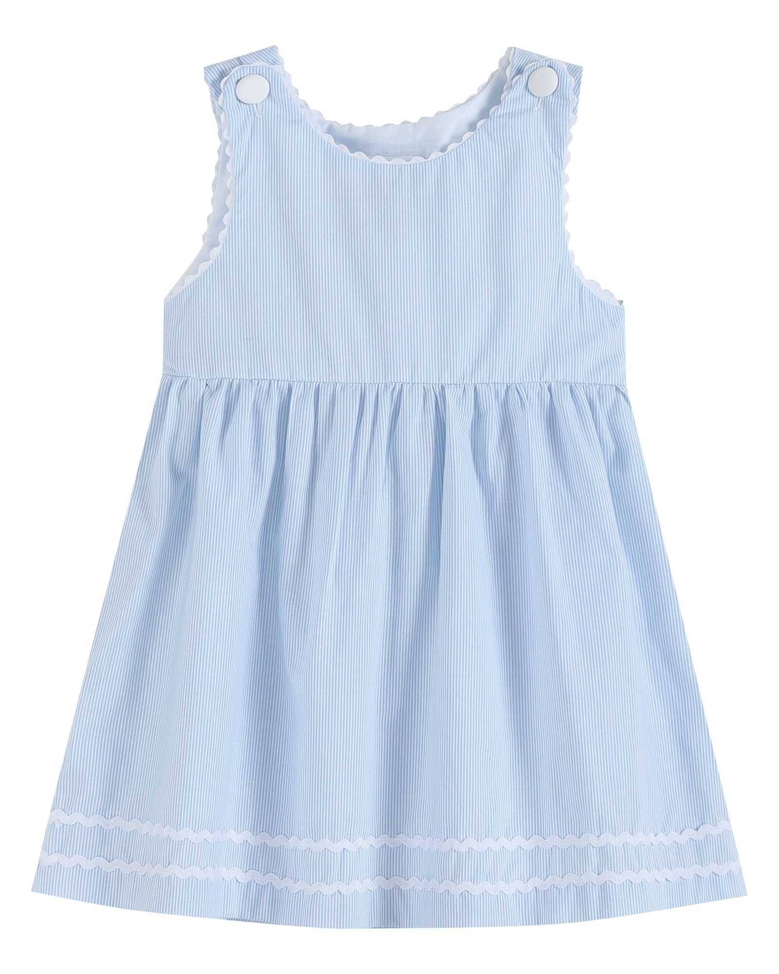 Light Blue Seersucker A-Line Dress
