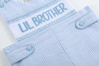 Light Blue Seersucker Lil Brother Smocked Jon Jons
