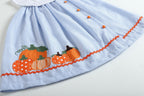 Light Blue Seersucker Pumpkin Yoke Dress
