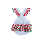 Light Blue Seersucker Watermelon Ruffle Romper - Blissfully Lavender BoutiqueLil Cactus