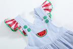 Light Blue Seersucker Watermelon Ruffle Romper - Blissfully Lavender BoutiqueLil Cactus