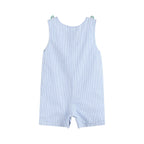 Light Blue Seersucker Watermelon Shortalls