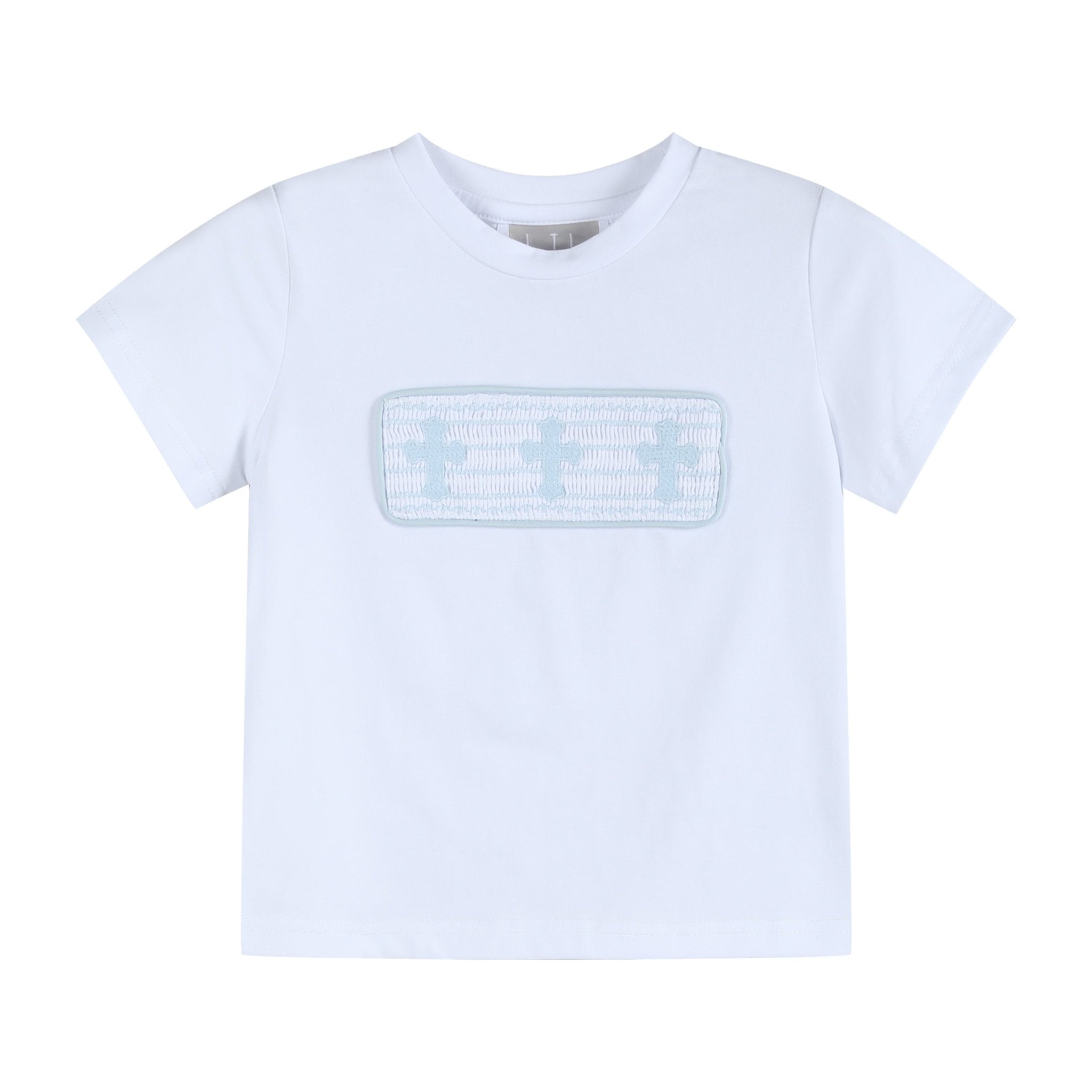 Light Blue Shorts and White Crosses Shirt Set