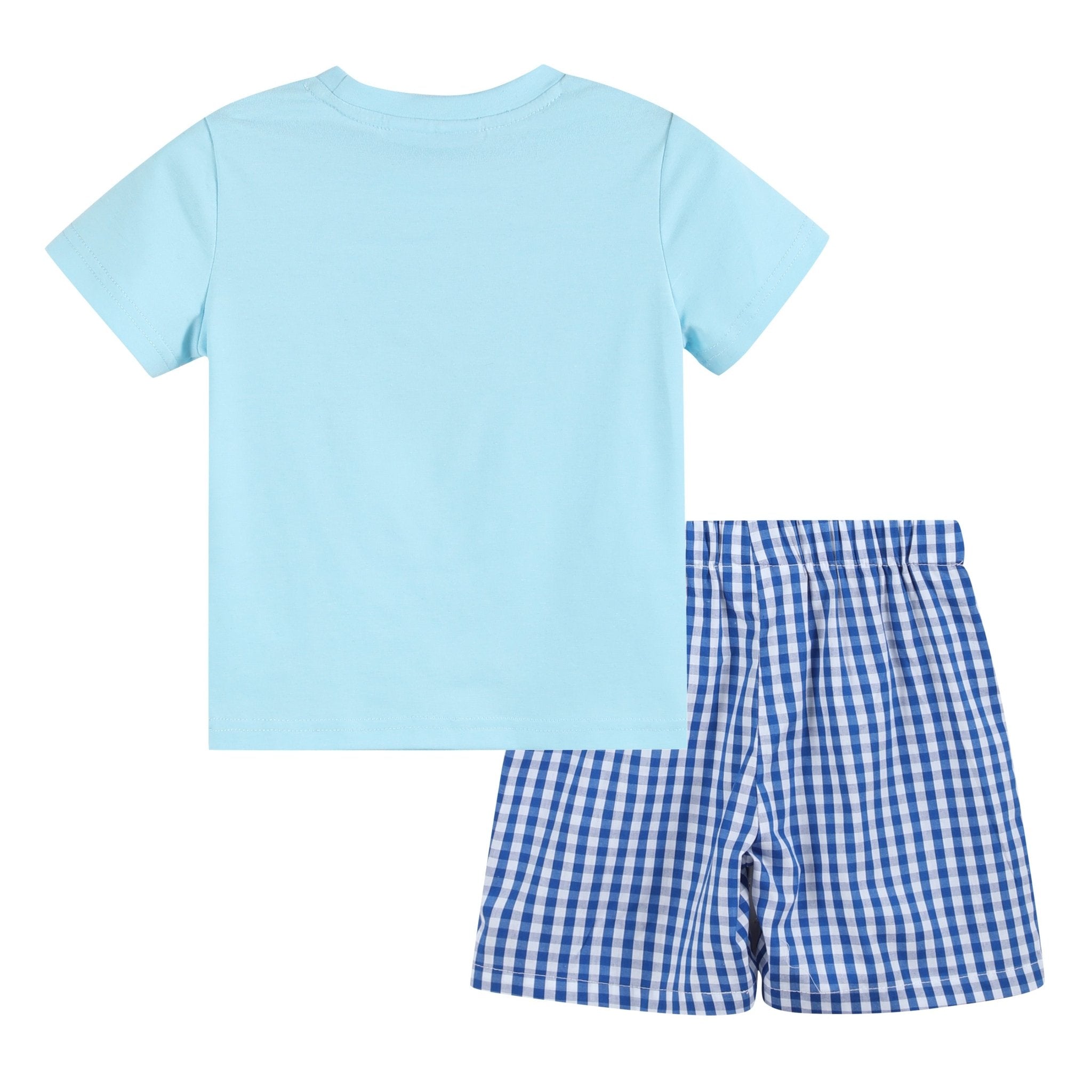 Light Blue Smocked School Shirt and Shorts Set - Blissfully Lavender BoutiqueLil Cactus