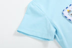 Light Blue Smocked School Shirt and Shorts Set - Blissfully Lavender BoutiqueLil Cactus