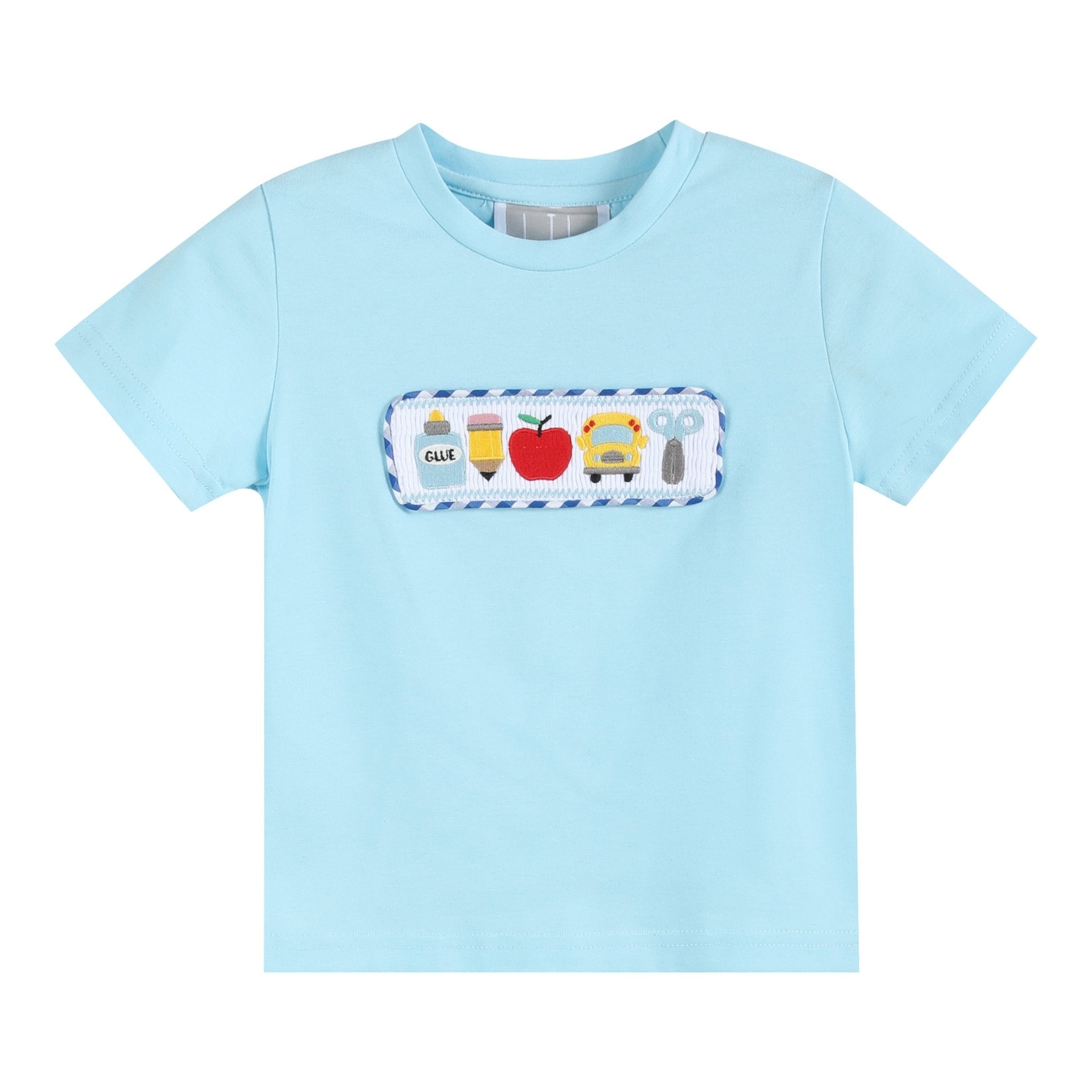 Light Blue Smocked School Shirt and Shorts Set - Blissfully Lavender BoutiqueLil Cactus