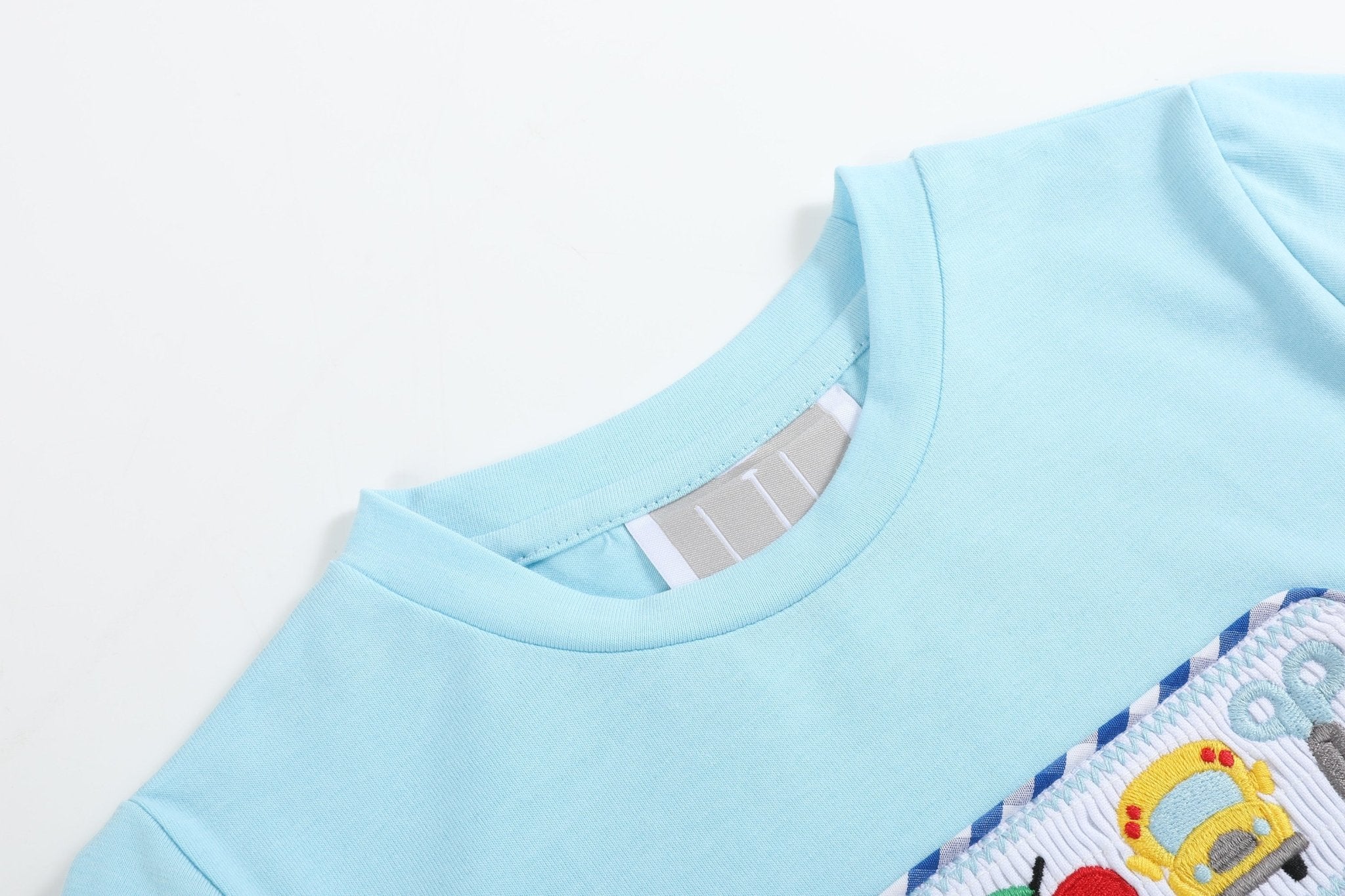 Light Blue Smocked School Shirt and Shorts Set - Blissfully Lavender BoutiqueLil Cactus