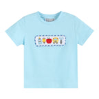Light Blue Smocked School Shirt and Shorts Set