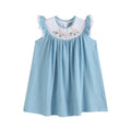 Light Blue Swan Smocked Bishop Dress