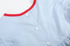Light Blue USA Flag Smocked Dress