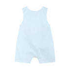 Light Blue USA Flag Smocked Shortalls