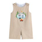 Light Brown Camping Applique Shortall