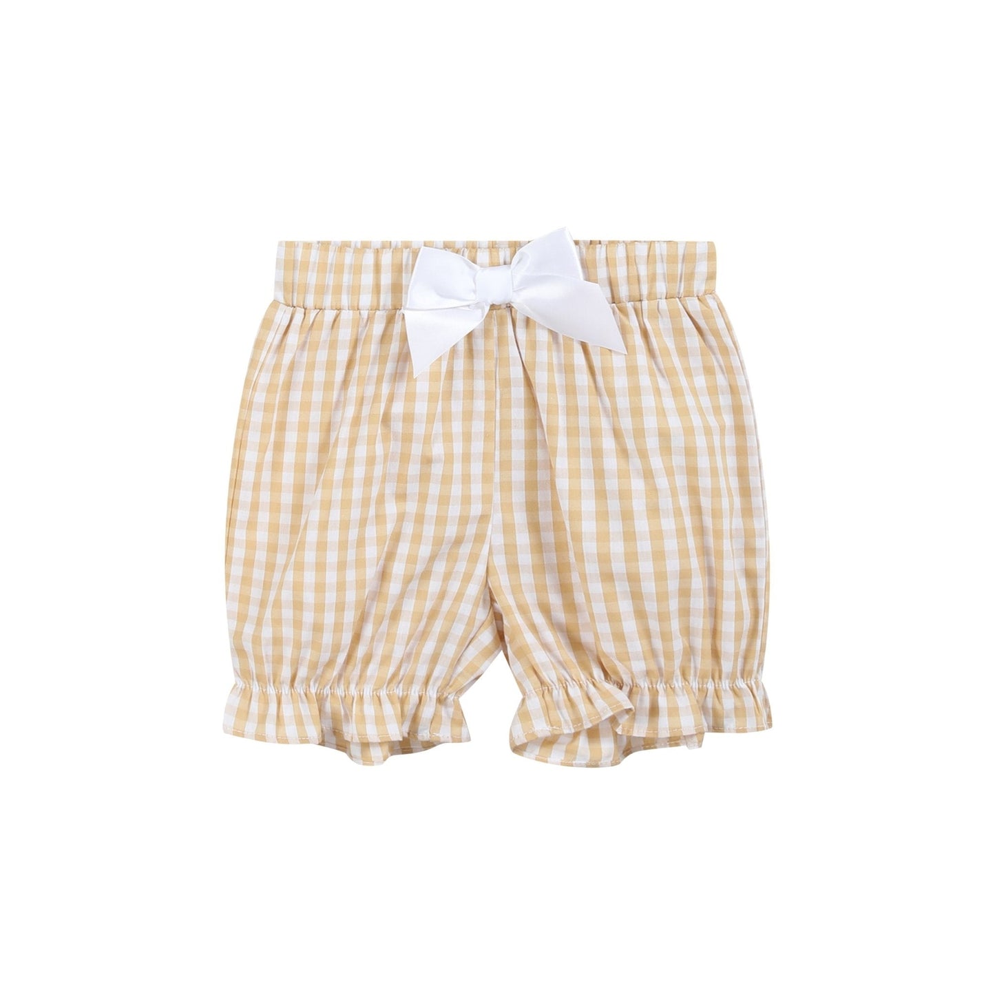 Light Brown Gingham Pumpkin Vine Dress and Bloomer Set