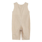 Light Brown Gingham Pumpkin Vine Overalls